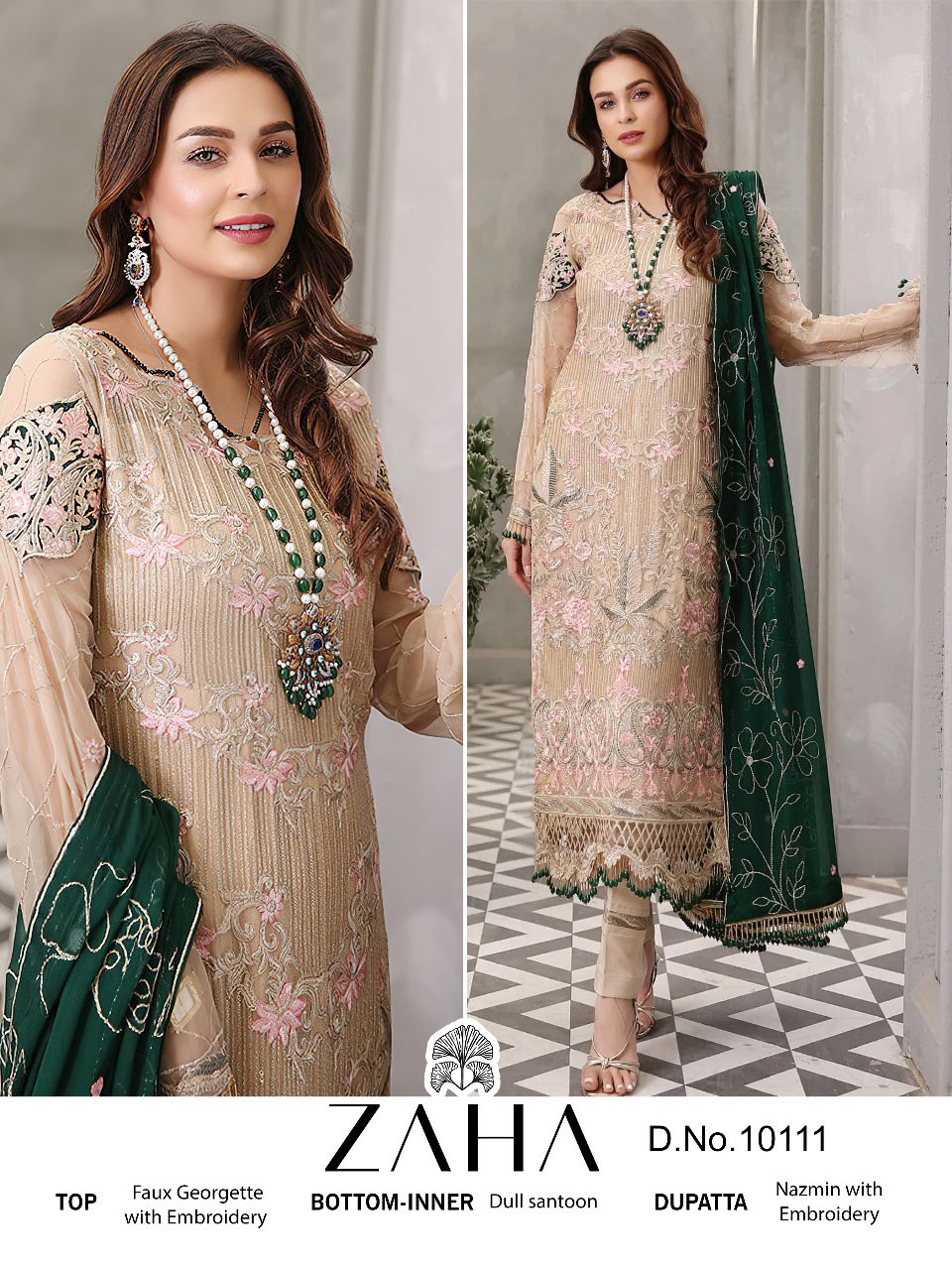 zaha zaha d no 10111 georgette catchy look salwar suit single