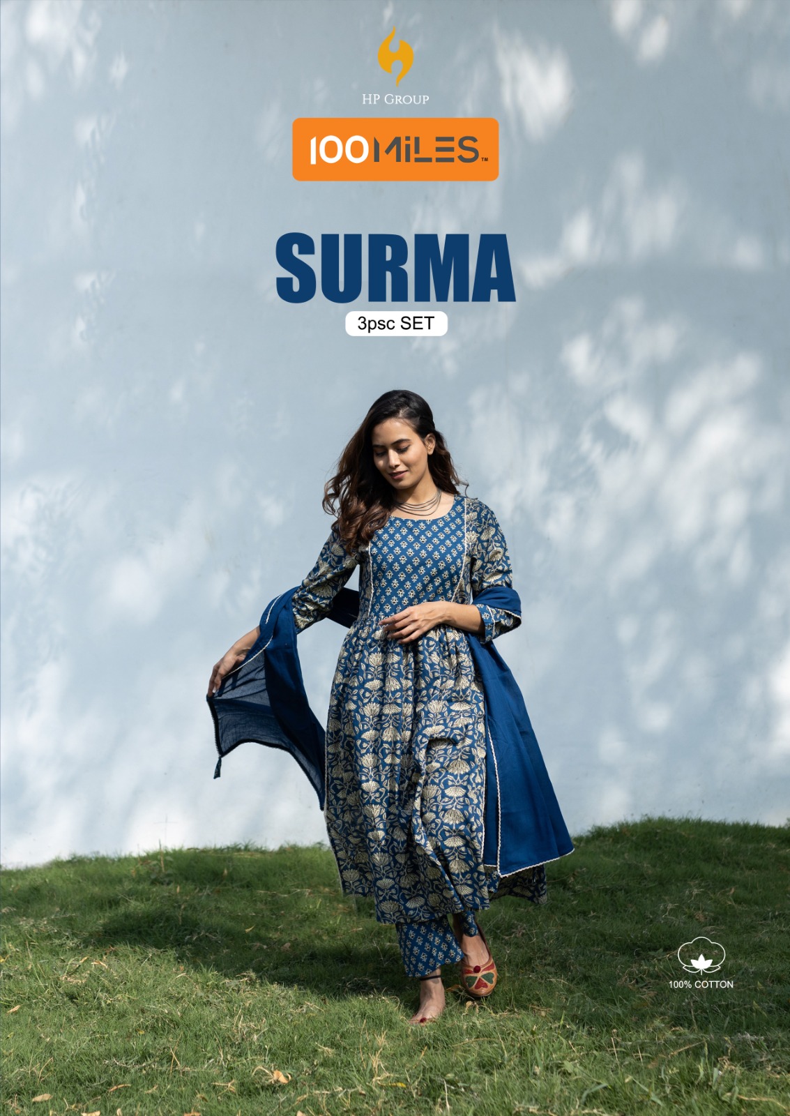 100 miles surma cotton exclusive print top bottom with dupatta catalog