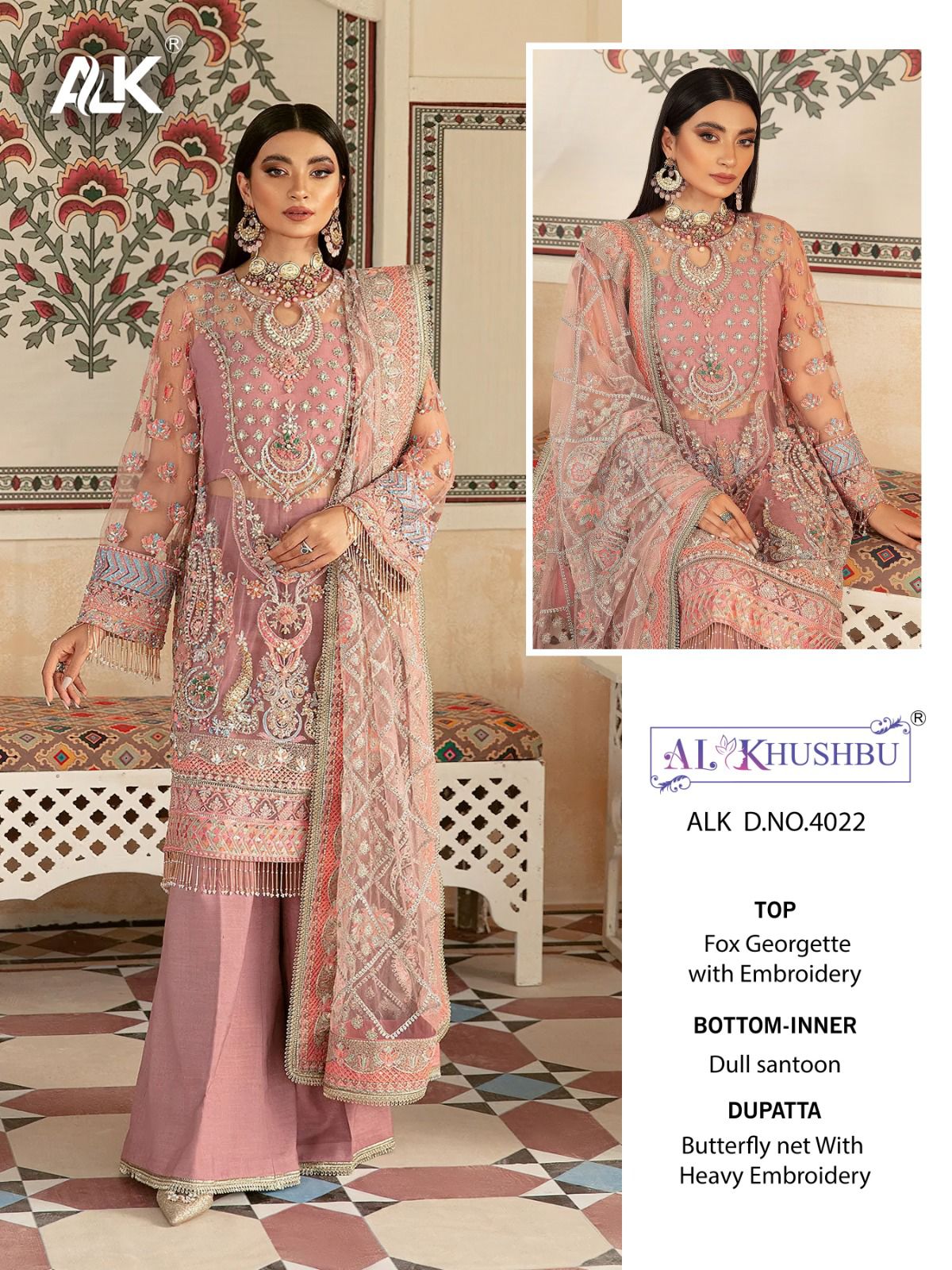 al khushbu alk d no 4022 georgette attractive look salwar suit singale