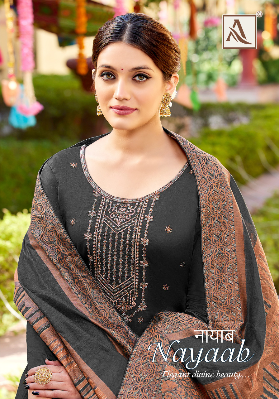 alok suit nayaab pure zam solid katha graceful look salwar suit catalog