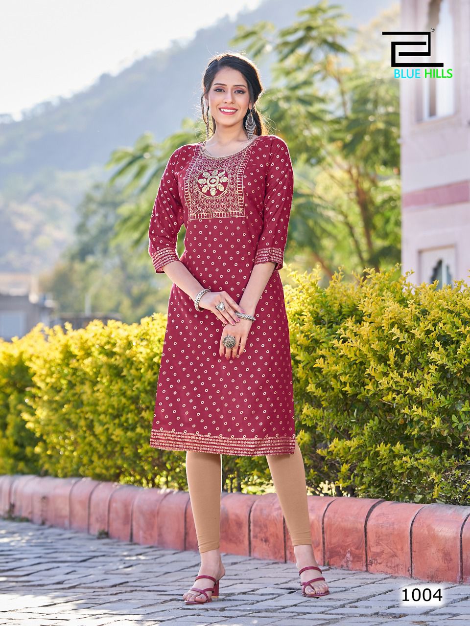 blue hills Freddy rayon decent look kurti catalog