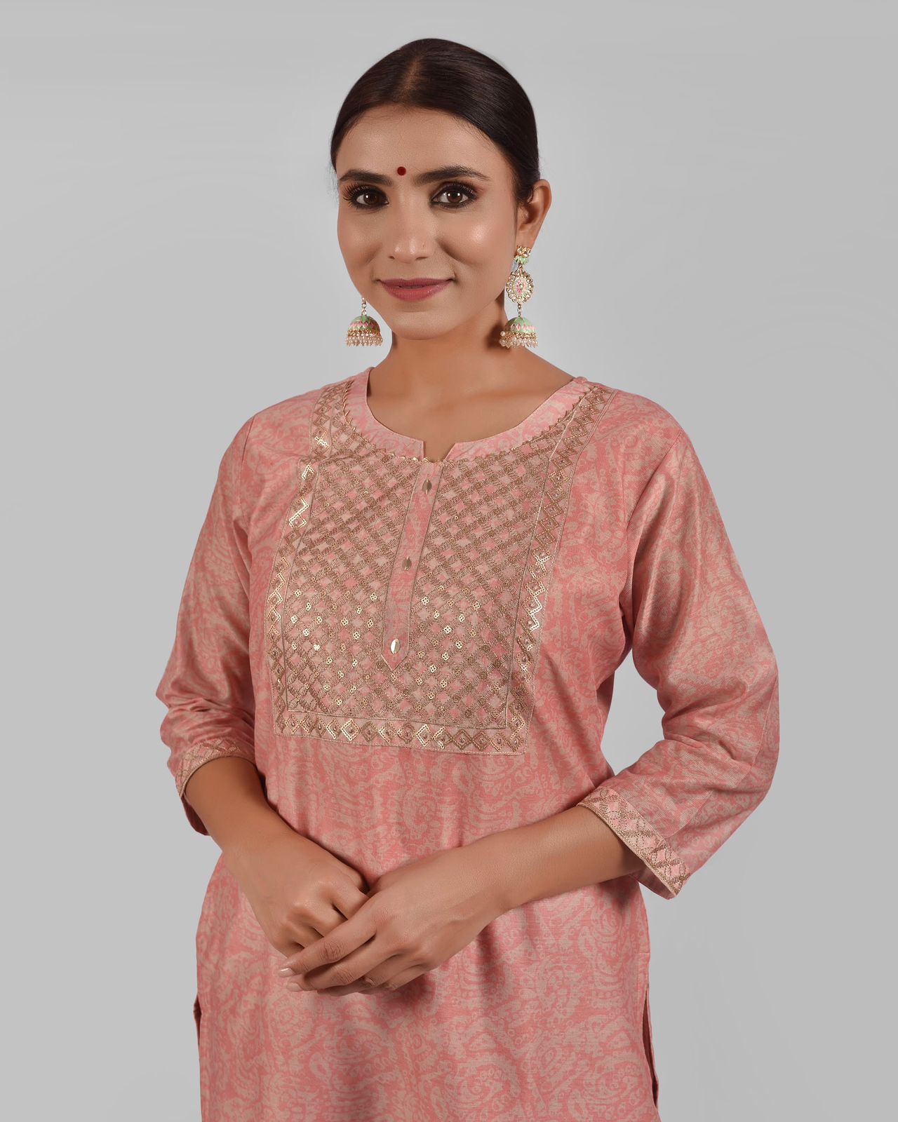 channel 9 sku 1039 to 1042 chanderi attractive look top bottom  size set