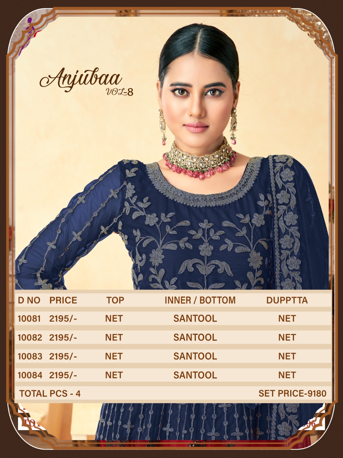 dani Anjubaa Vol 8 net catchy look salwar suit catalog