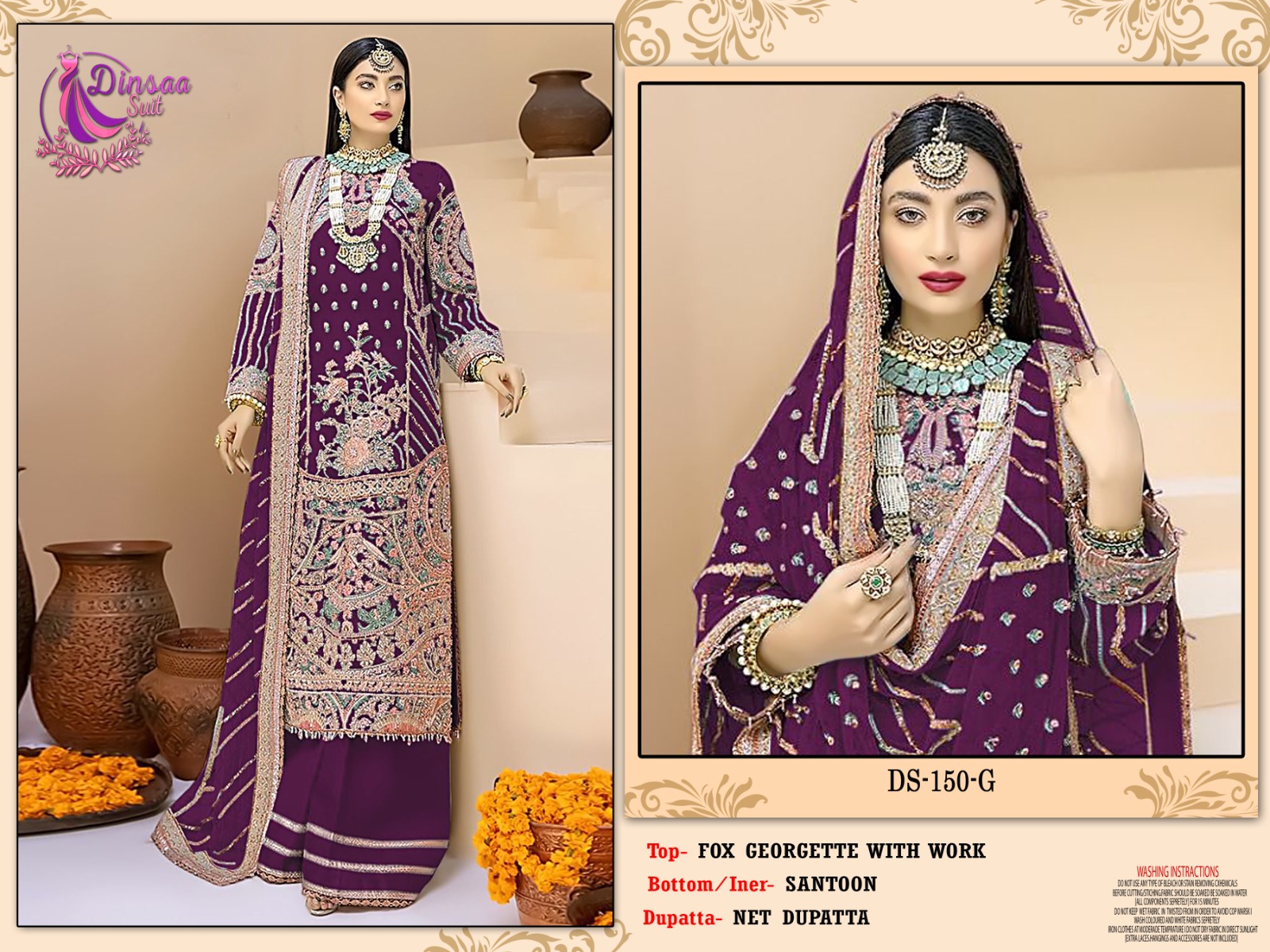 dinsaa suit DINSAA 150 G Salwar Kameez Georgette Singles