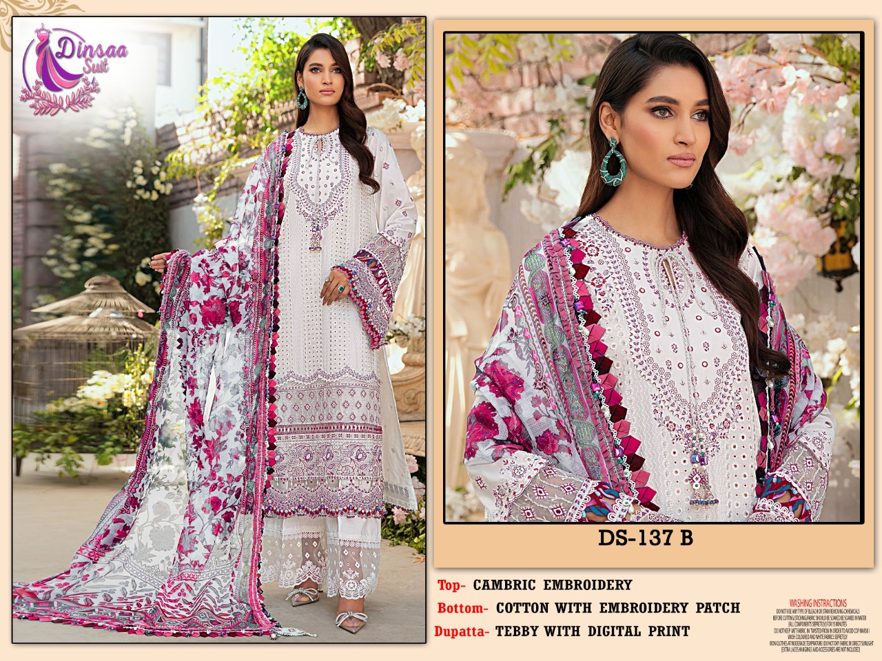 dinsaa suit DINSAA 137 B Salwar Kameez Cambric Singles