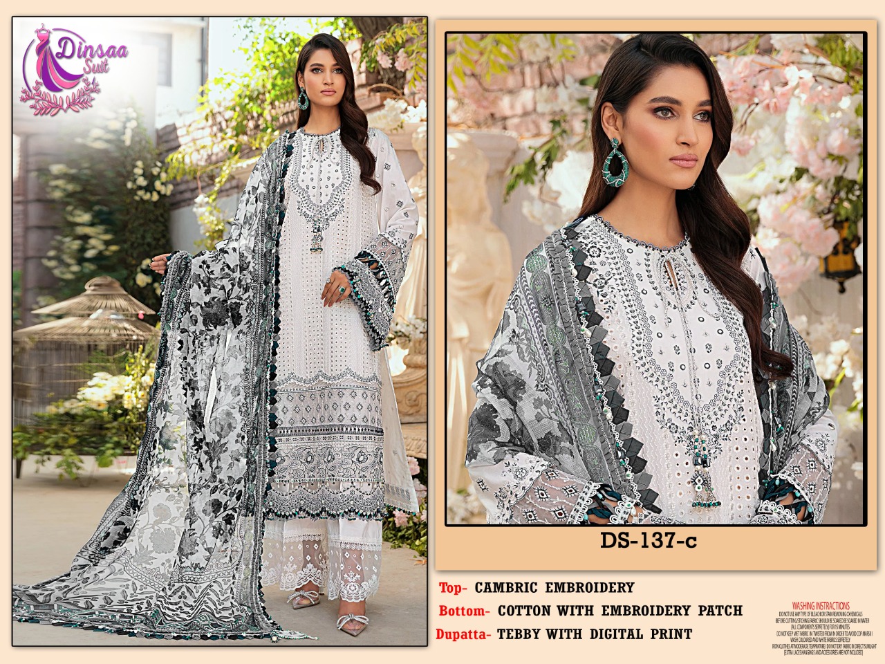 dinsaa suit DINSAA 137 C Salwar Kameez Cambric Singles