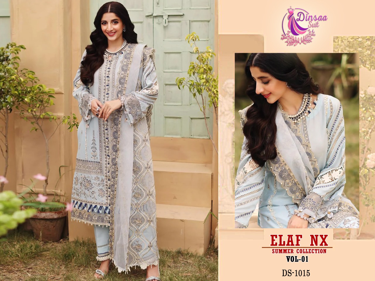 elaf DINSAA 1015 Salwar Kameez Cotton Singles