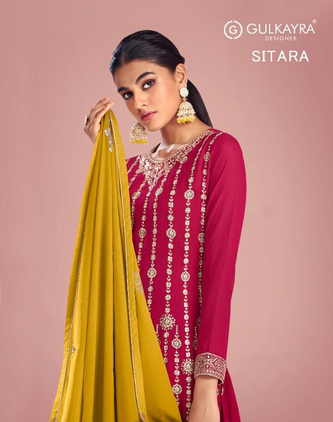 gulkayra designer sitara georgette festive look salwar suit catalog