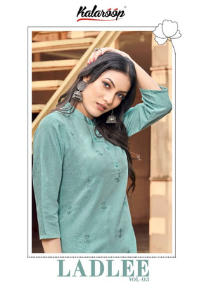 kalaroop by kajree Ladlee vol 3 italian rayon attractive look kurti catalog