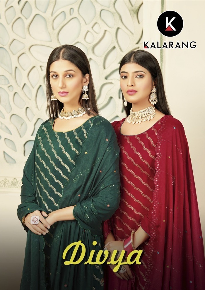 kalaroop divya pure dola Jequard attractive look salwar suit catalog