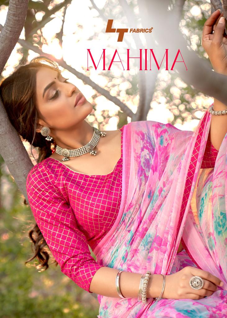 lt fashion mahima chiffon exclusive print saree catalog