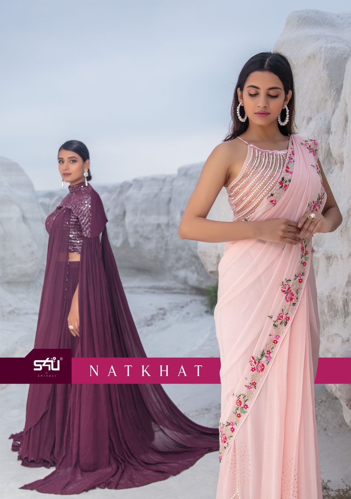 s4u natkhat georgette festive look saree catalog