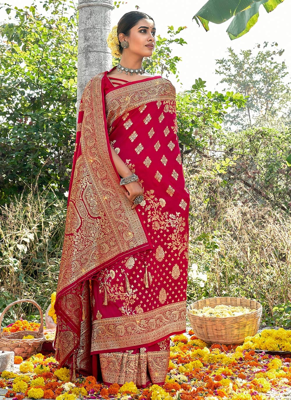 sangam print manbhari Banarasi Silk elegant look saree catalog