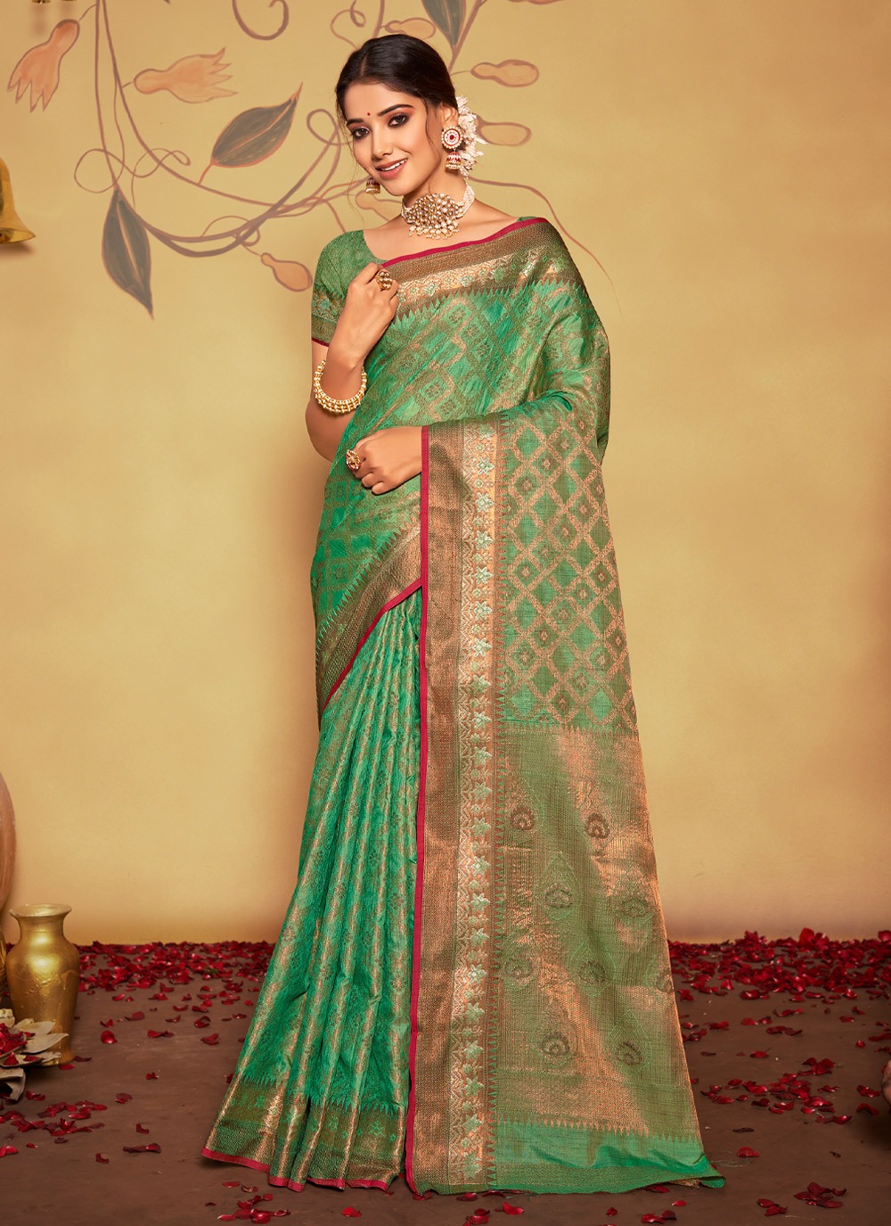 sangam print manikarnika Banarasi Silk elegant look saree catalog