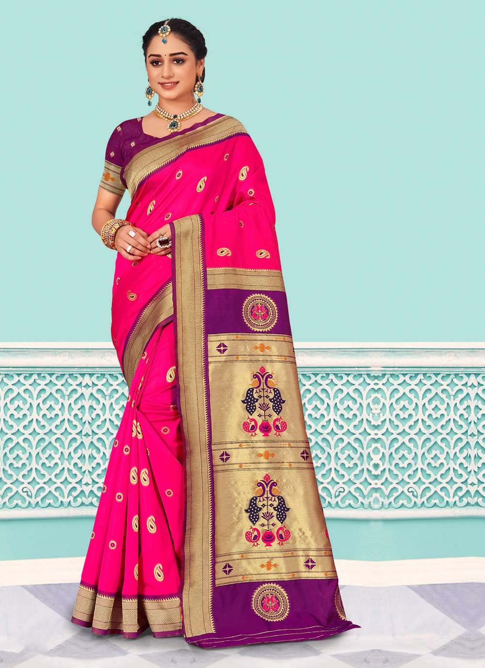 sangam print pihu silk paithani silk festive look saree catalog