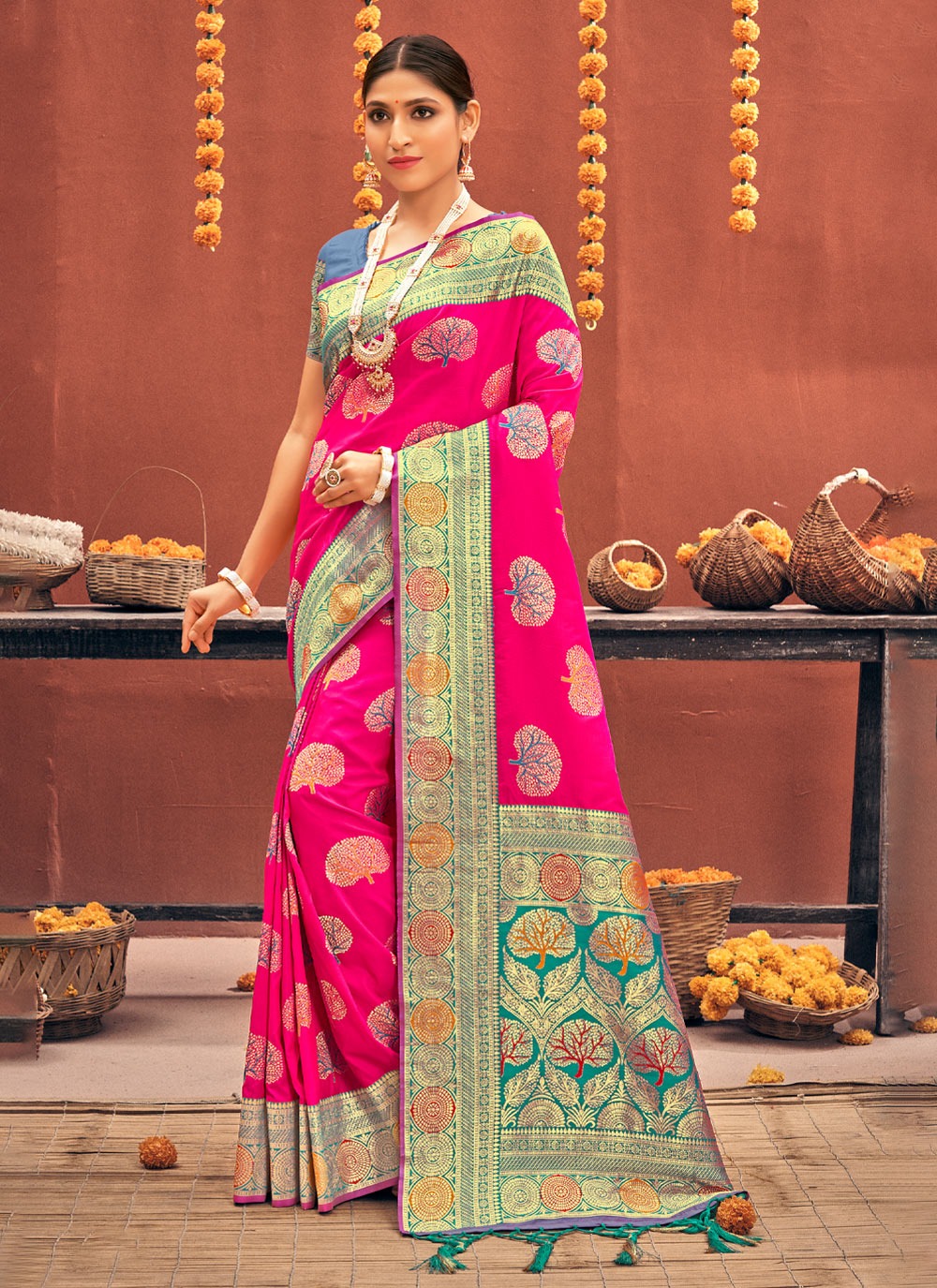 sangam print sadhna silk Banarasi Silk elegant look saree catalog