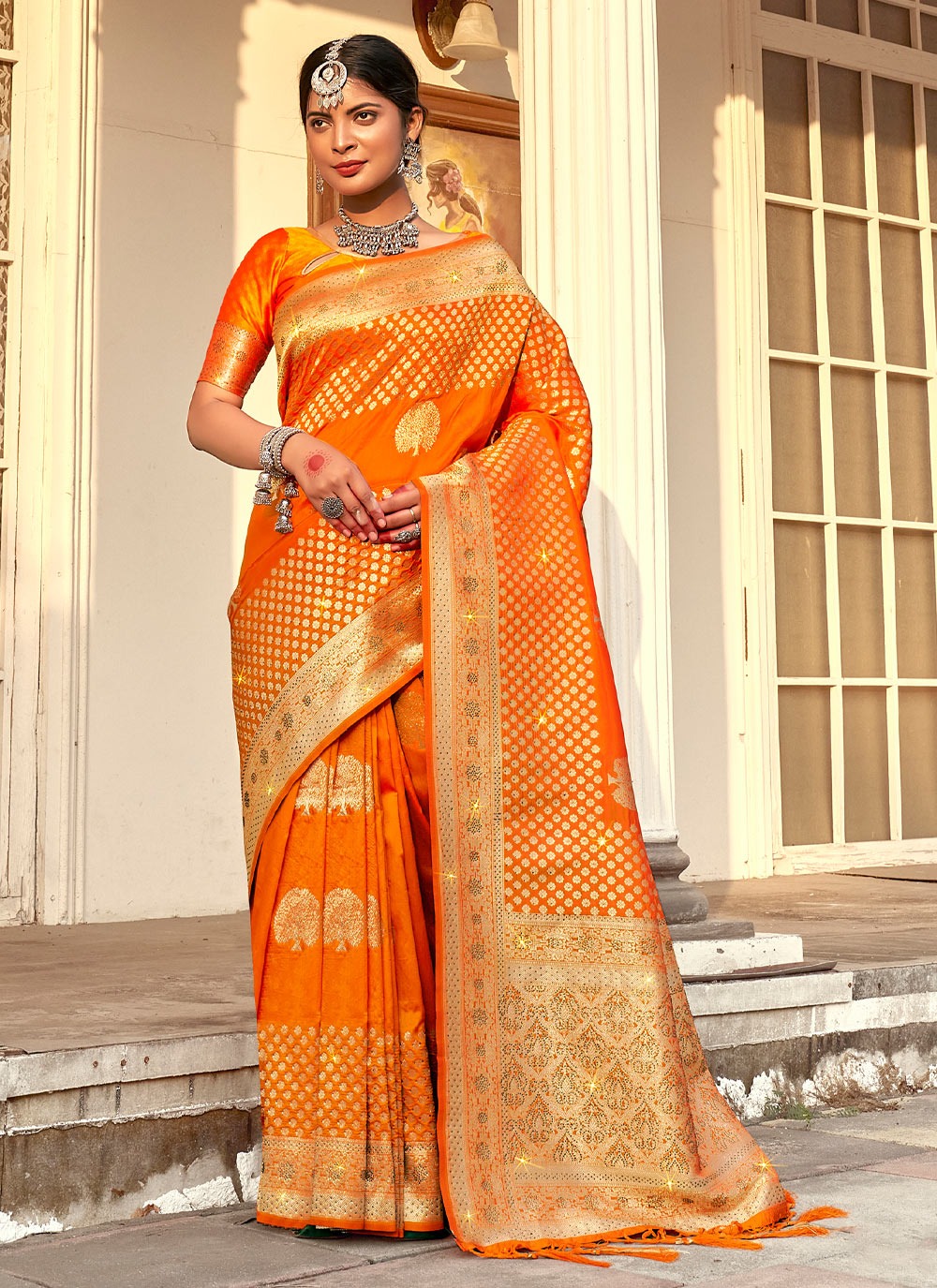 sangam print varlaxmi silk elegant saree catalog