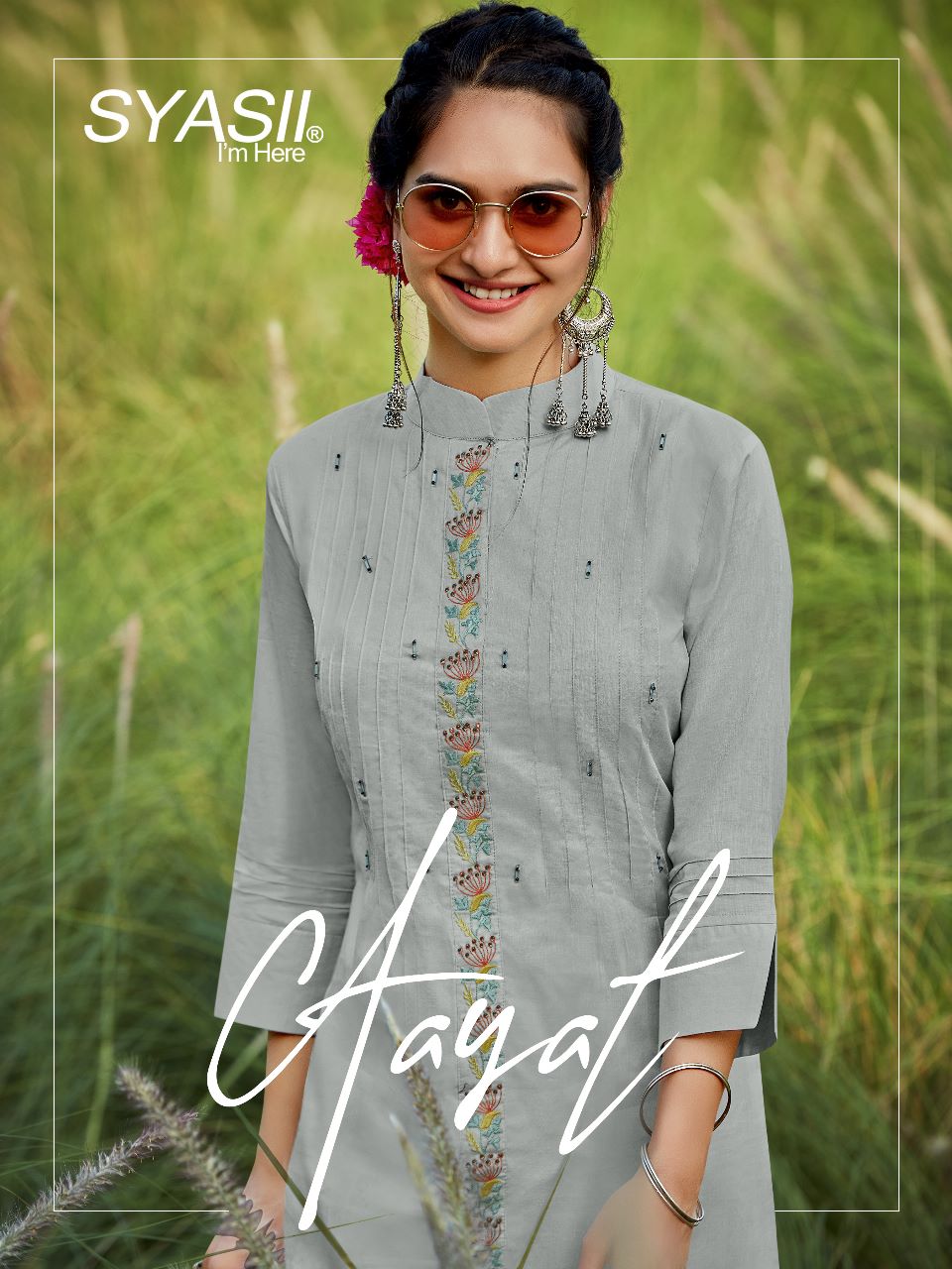 syasii syasii cotton graceful look kurti catalog