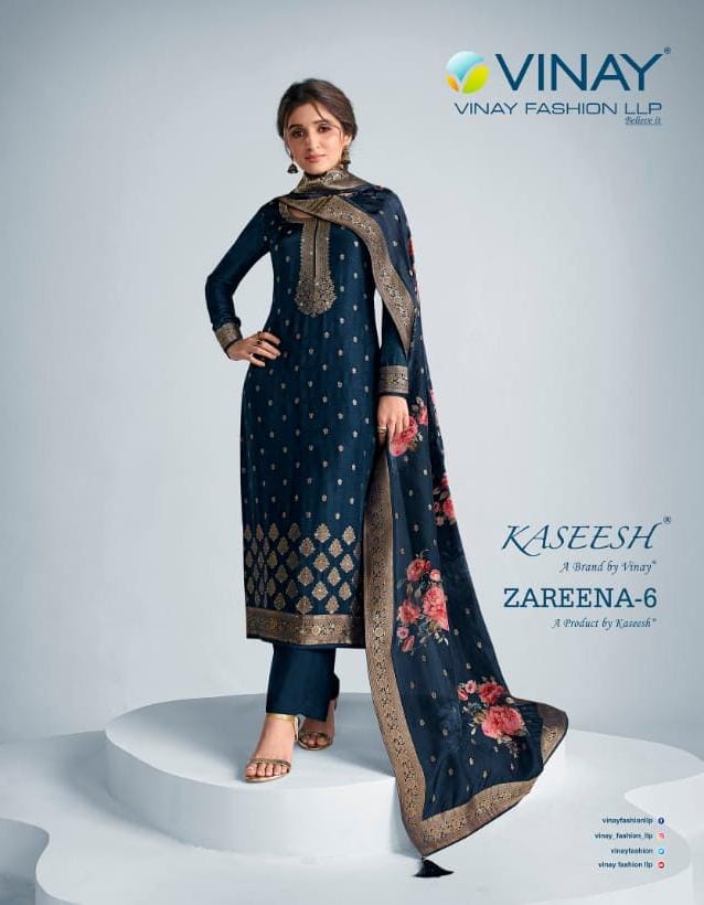 vinay fashion kaseesh zareena vol 6 dola jacouard innovative look salwar suit catalog