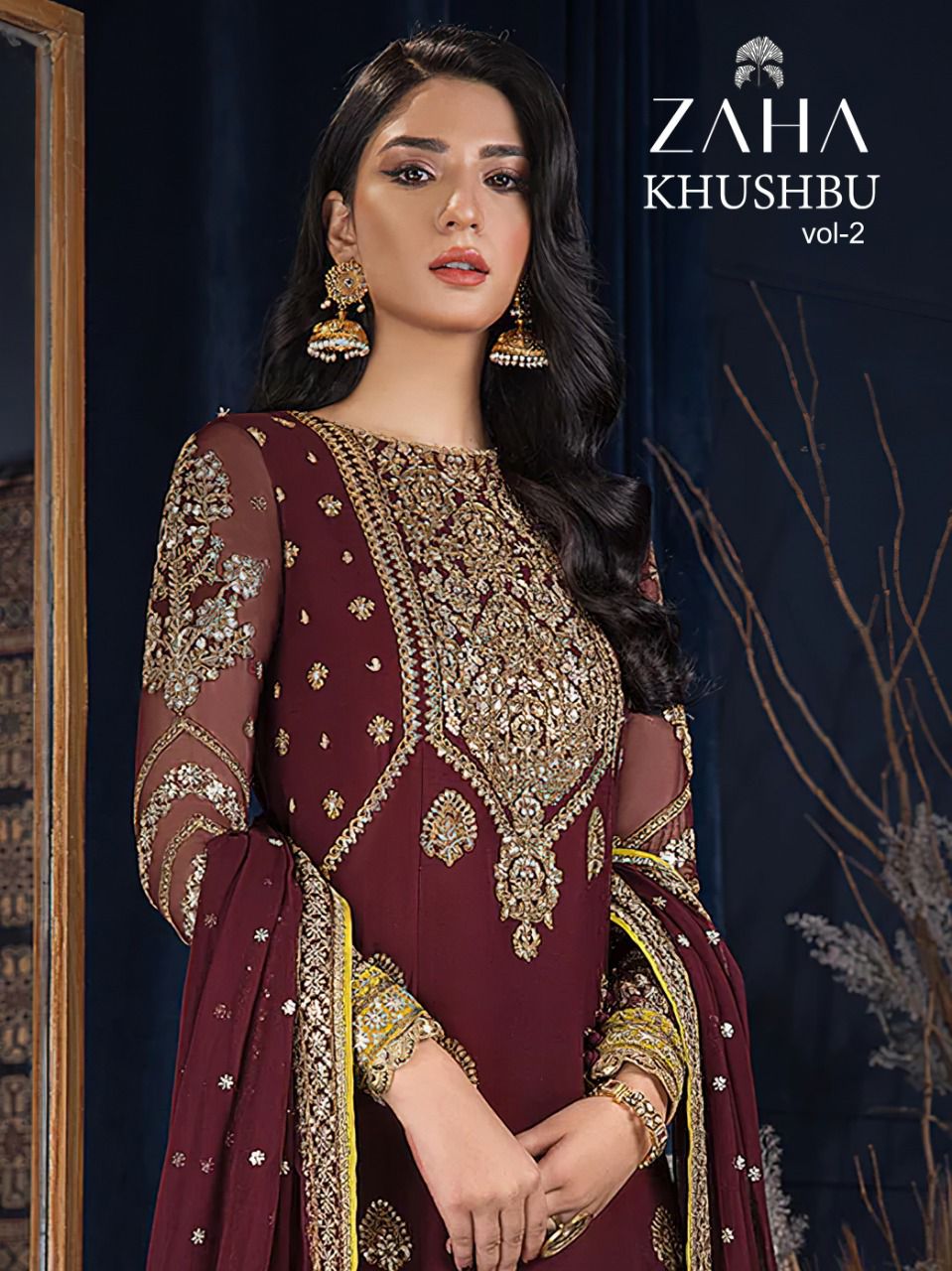 zaha khushbu vol 2 d no 10097 10098 10099 georgette regal look salwar suit catalog