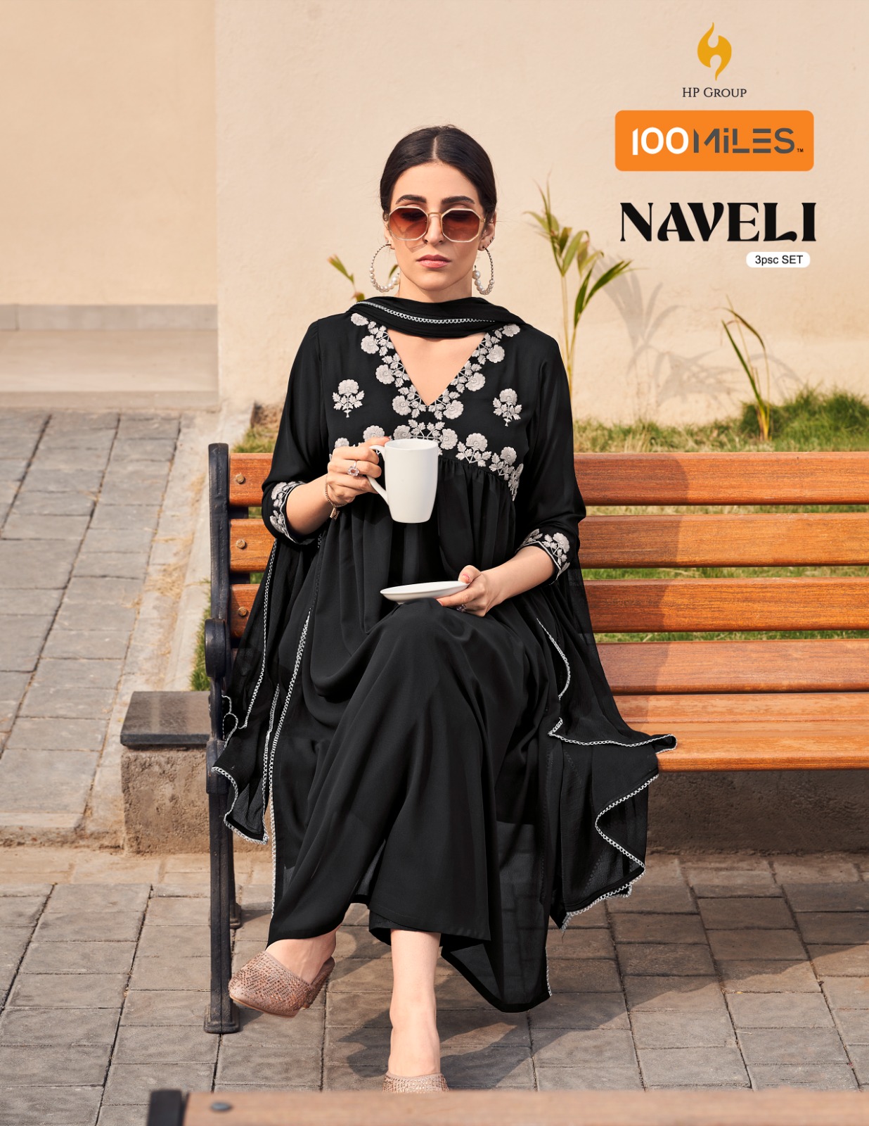 100 miles naveli georgette decent look top pant with dupatta catalog