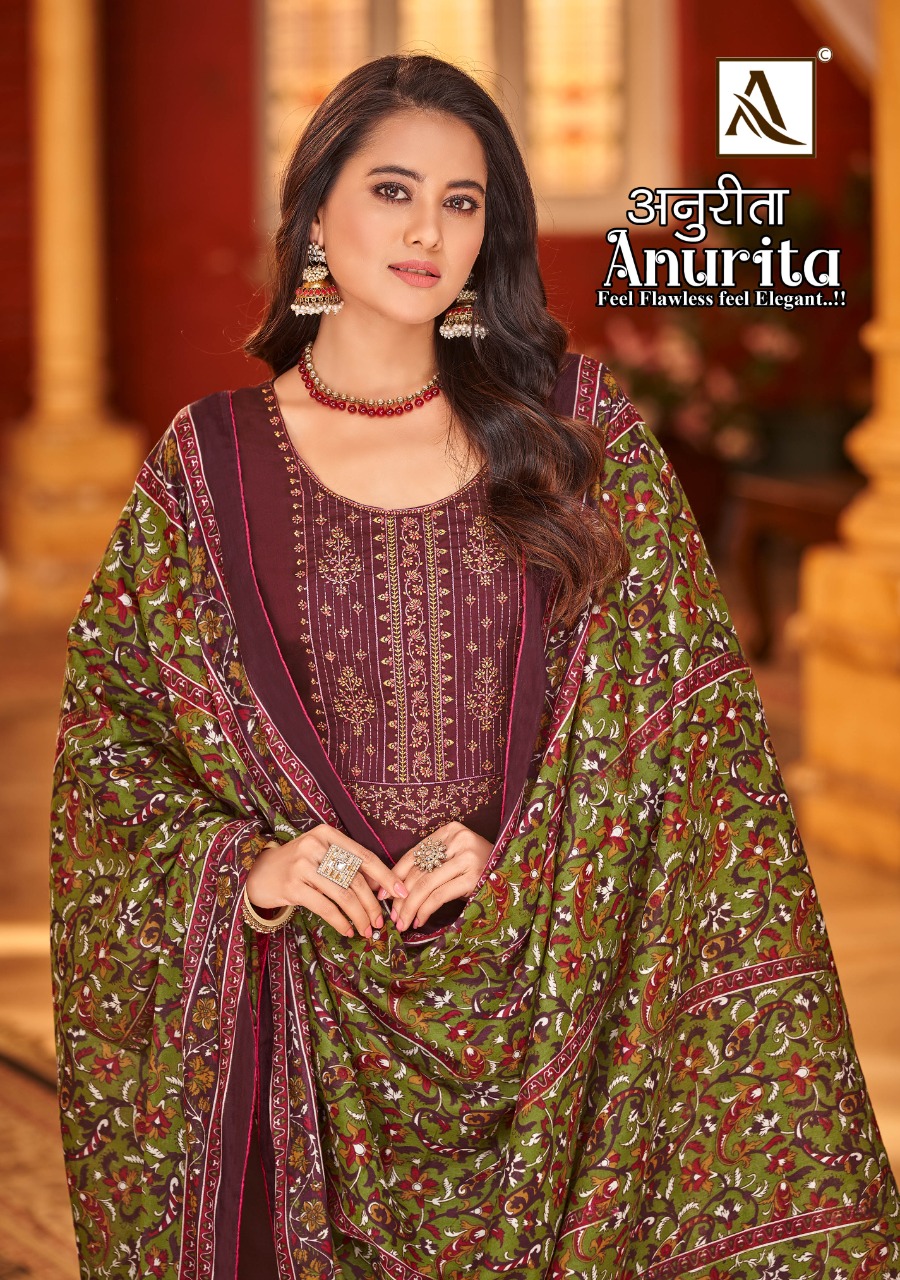 alok suit anurita zam  exclusive print salwar suit catalog