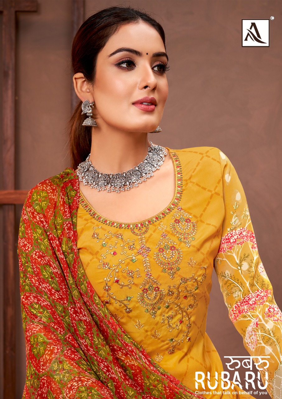 alok suit rubaru french decent look salwar suit catalog