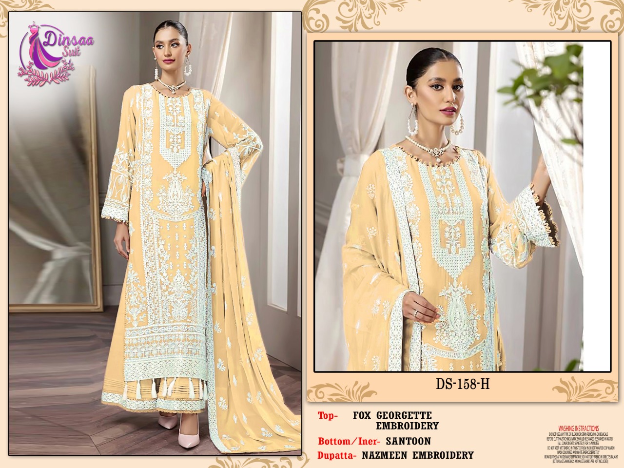 dinsaa suit Dinsaa 158 H Salwar Kameez Georgette Singles