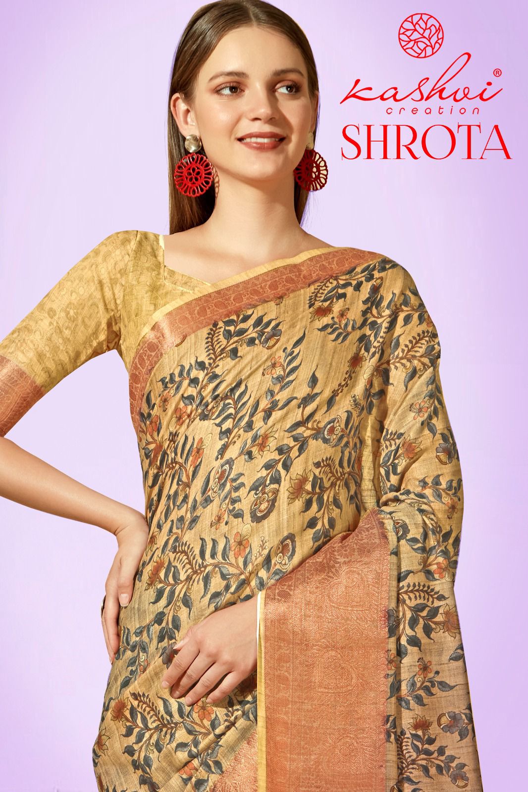 lt kashvi creation shrota linen silk exclusives print saree catalog