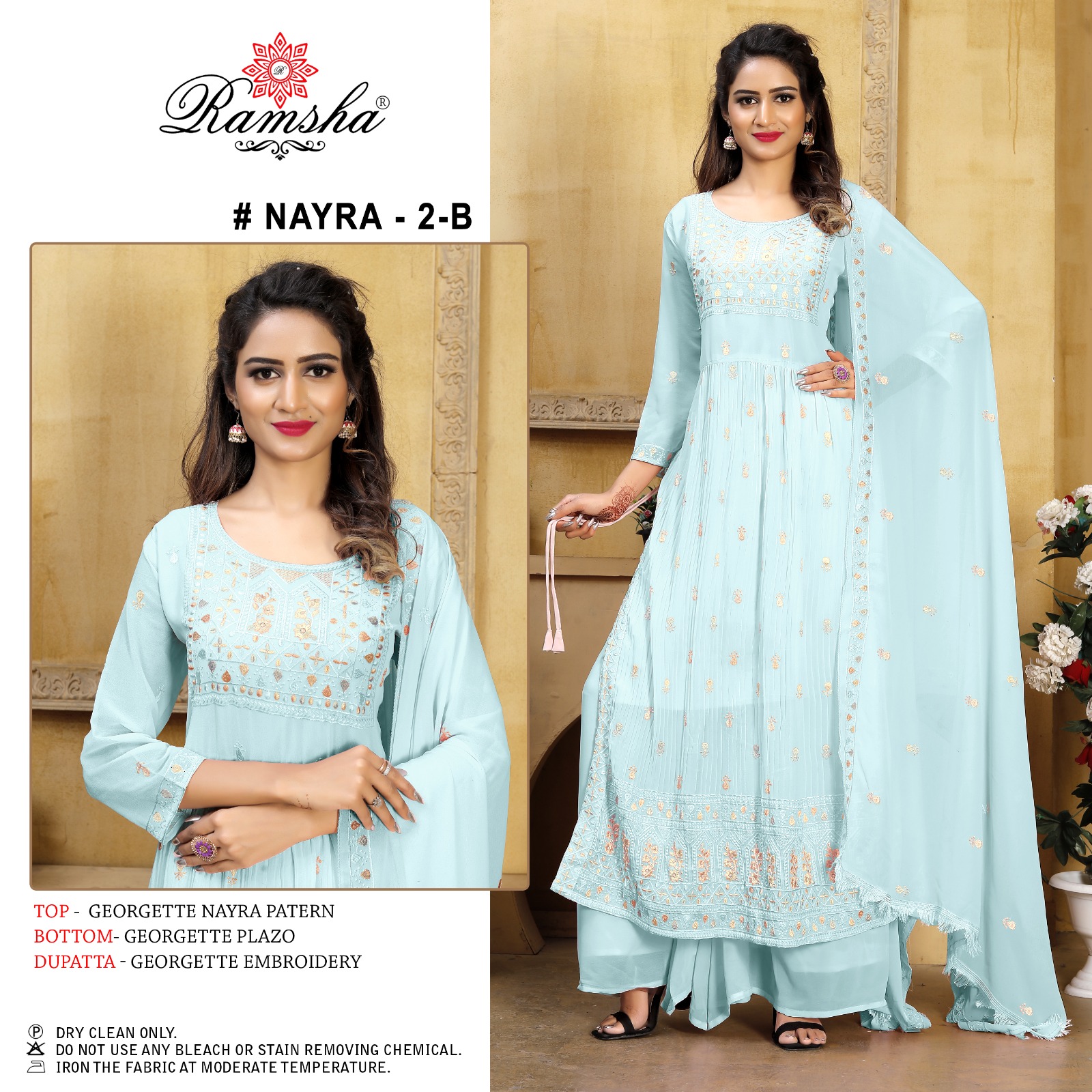 ramsha nayra 2 georgette decent  look salwar suit catalog