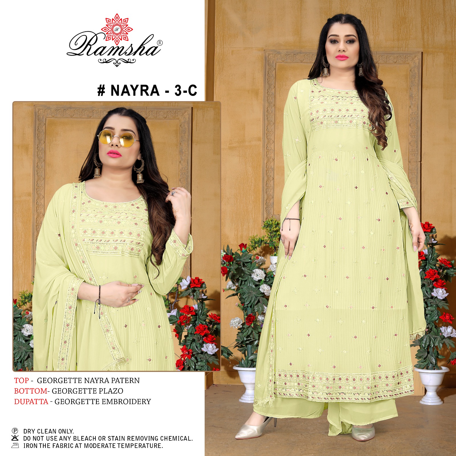 ramsha nayra 3 georgette innovative look salwar suit catalog