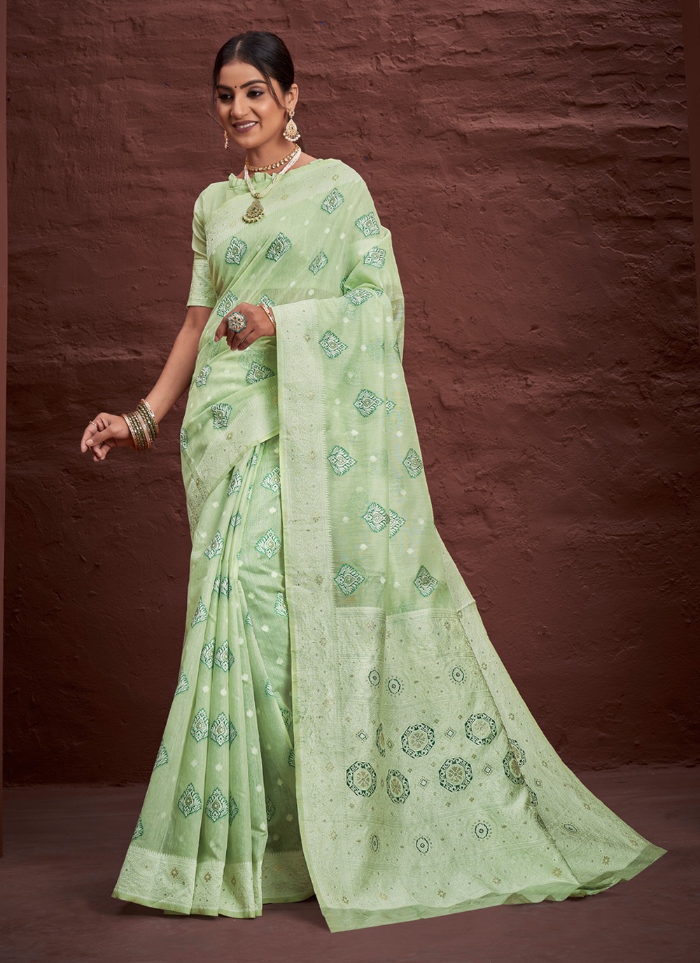 sangam print mansi cotton catchy look saree catalog