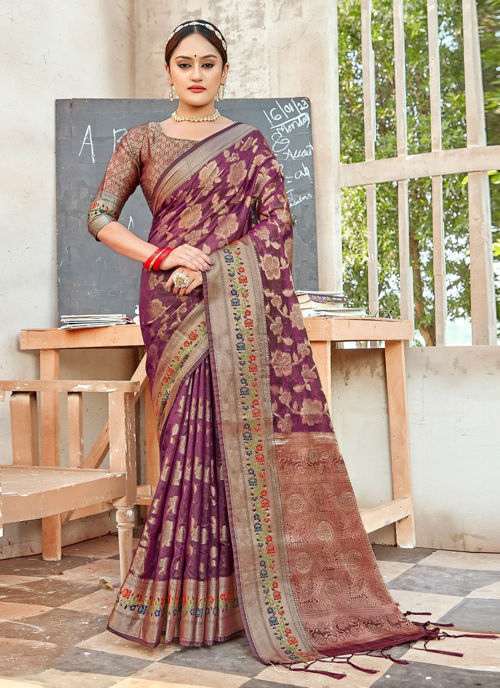 sangam print rashmik organza regal look saree catalog