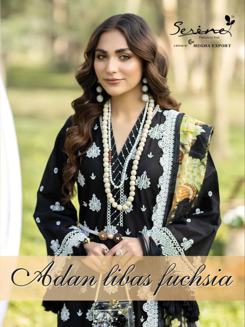 serine Megha Exports adan libas luchsia lawn cotton elegant look salwar suit cotton dupatta catalog