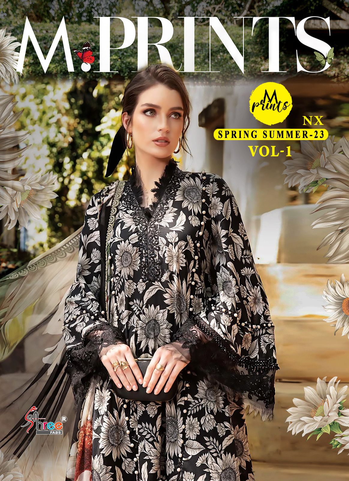 shree fabs m print spring summer 2023 vol 1 cotton decent look salwar suit with chiffon dupatta catalog