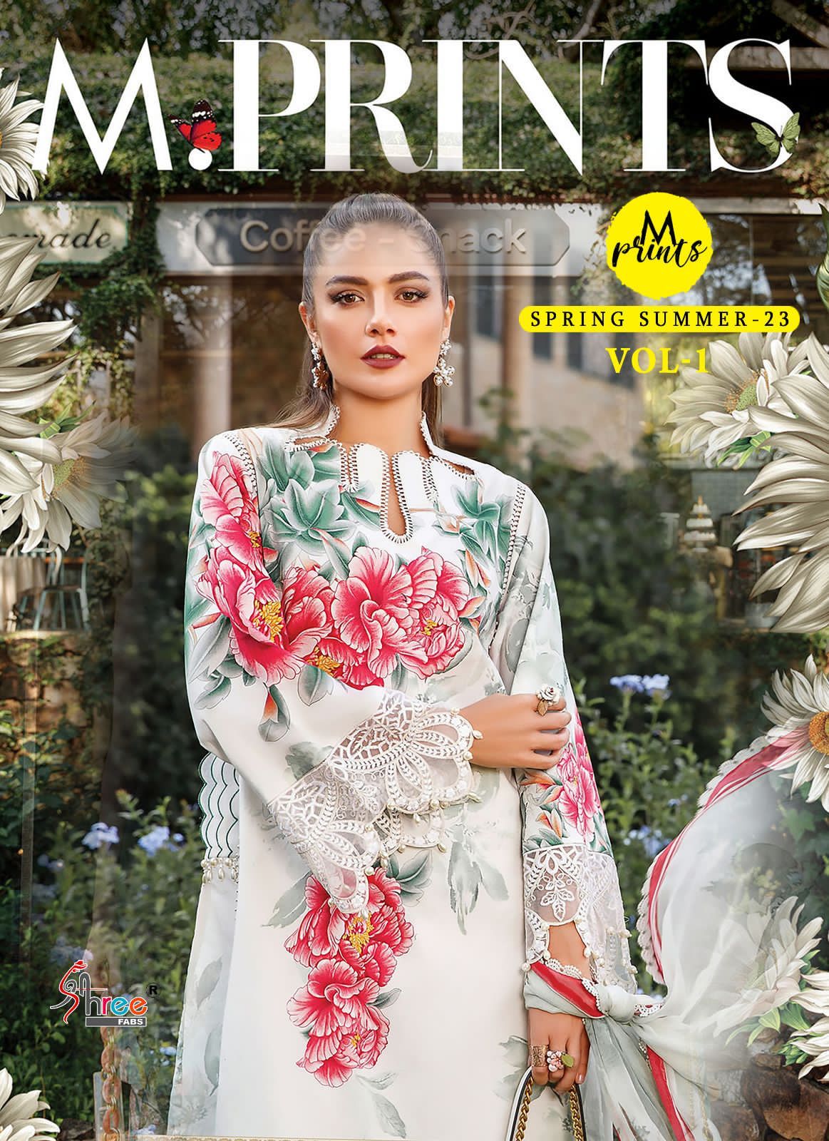 shree fabs m print spring summer 23 vol 1 cotton decent look salwar suit  with cotton dupatta catalog