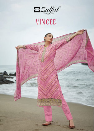 zulfat designer suit vincee cotton graceful look salwar suit catalog