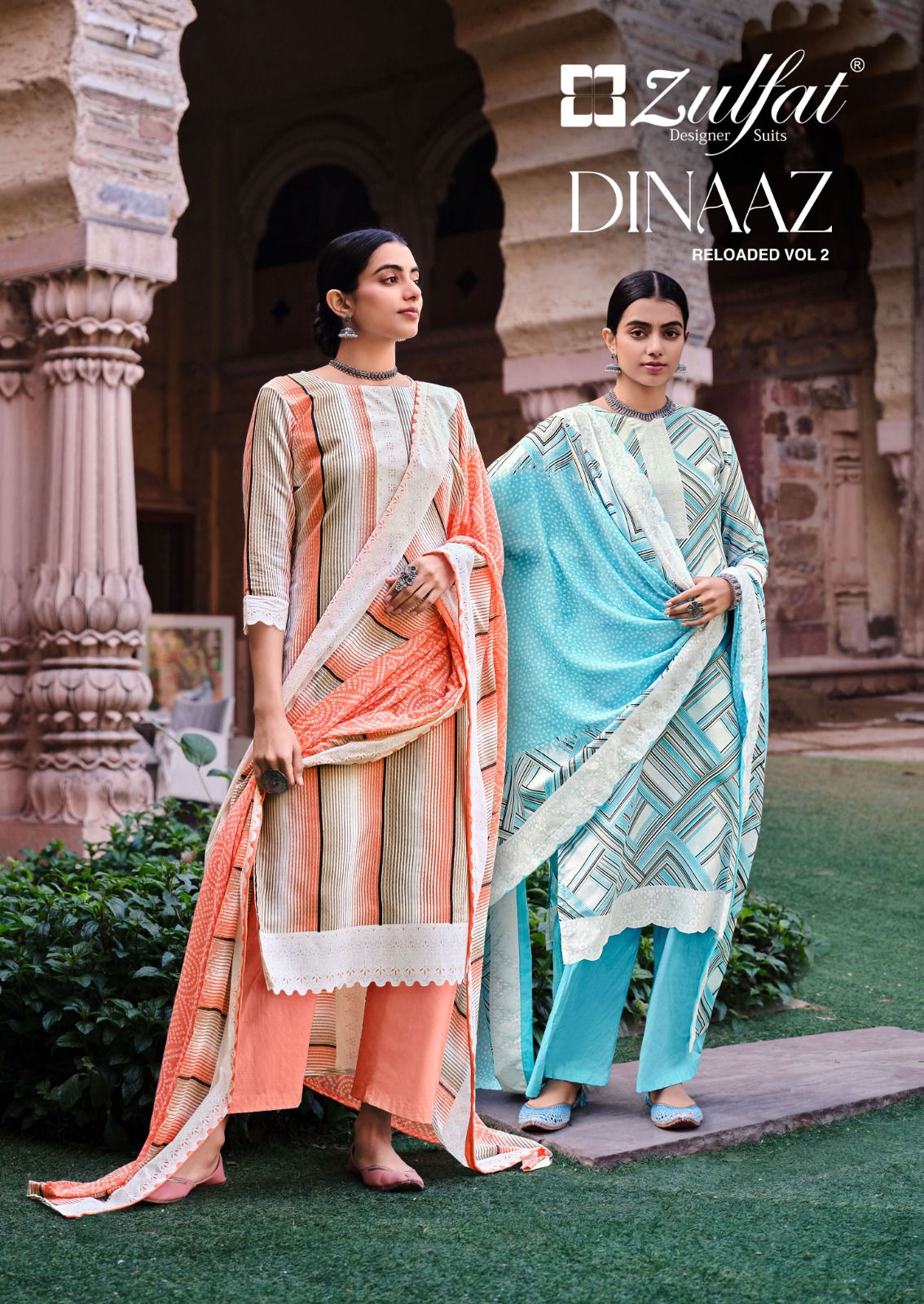 zulfat designer suits dinaaz vol 2 cotton exclusive print salwar suit catalog