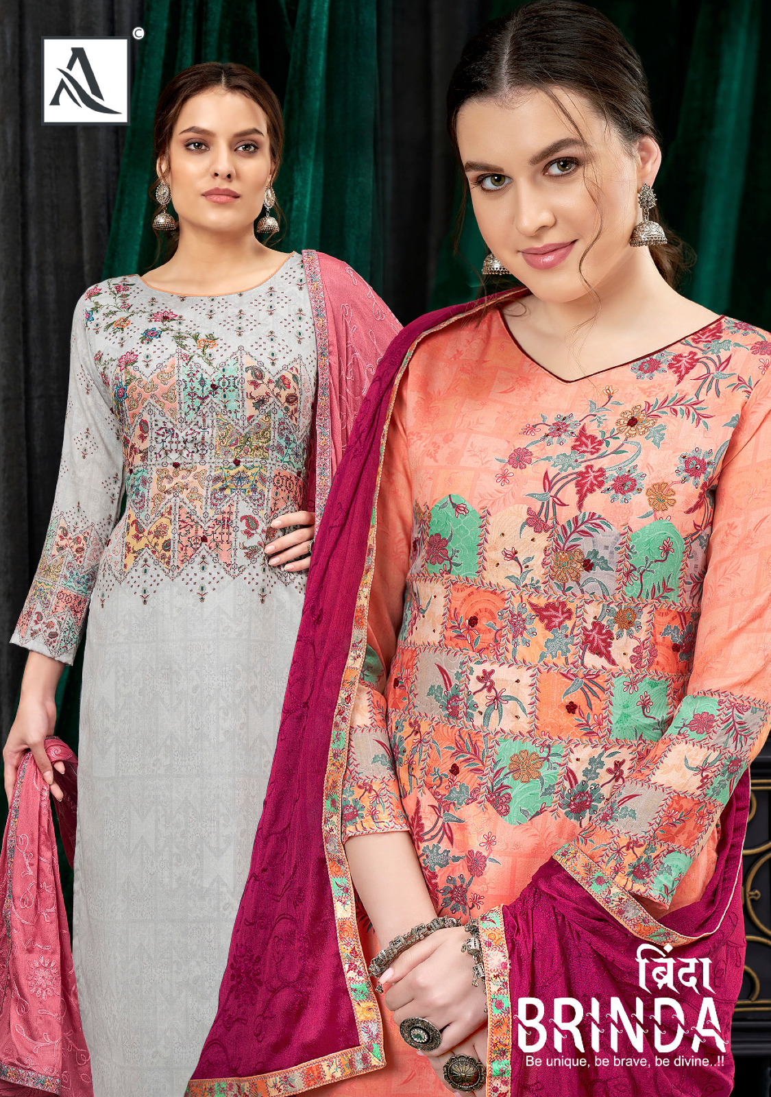 alok suit brinda zam gorgeous look salwar suit catalog