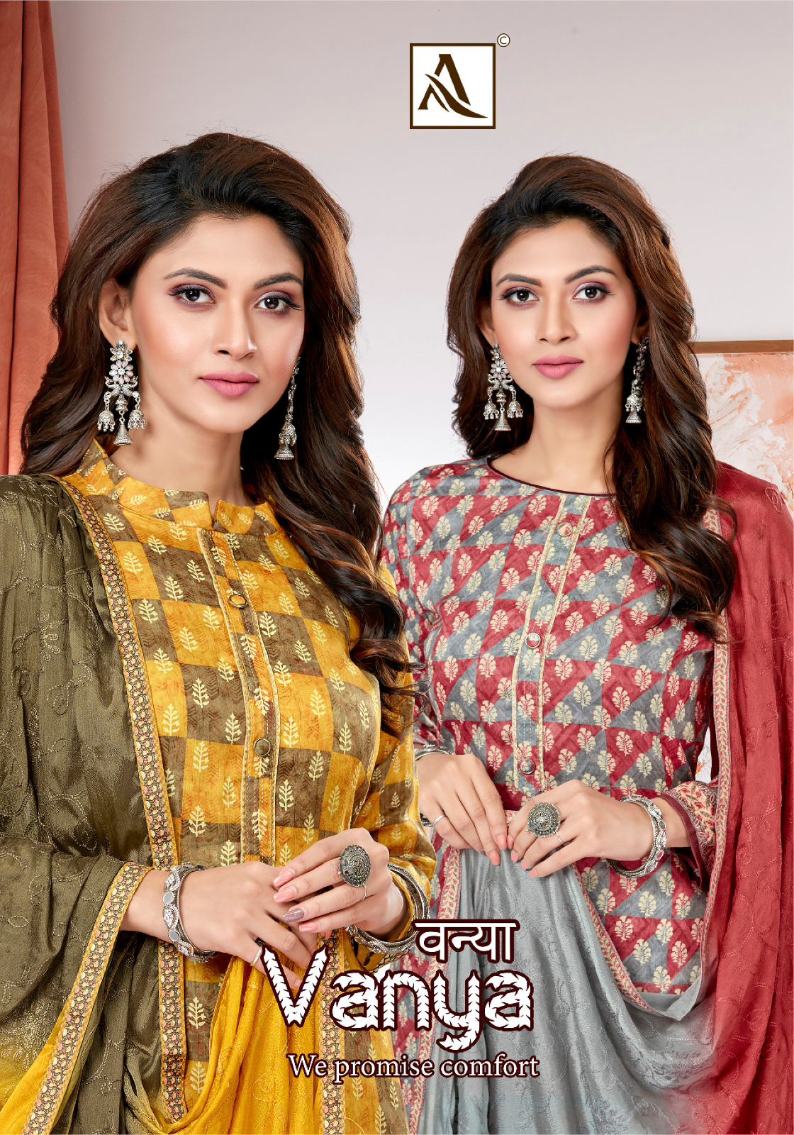 alok suit vanya pure zam gorgeous look salwar suit catalog