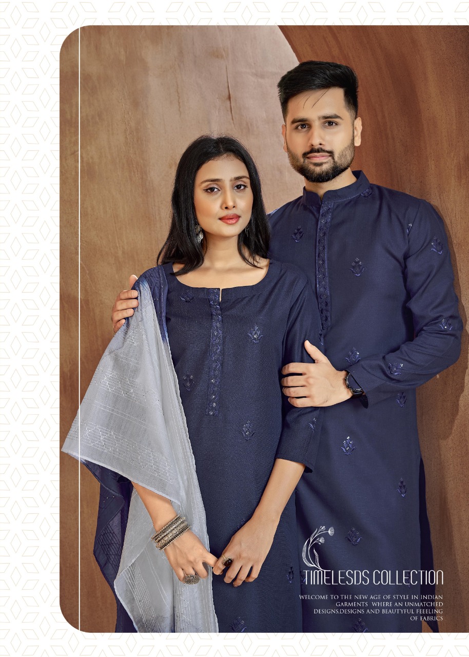 Banwery Fashion couple goals vol 2 cotton elegant look Kurta with Payjama and Kurti with Pants catalog