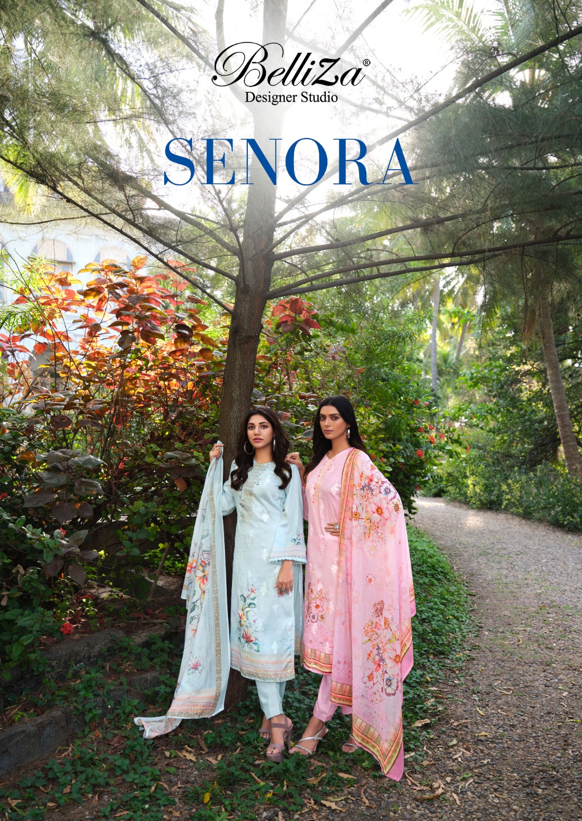 belliza designer studio senora pure zam cotton elegant look salwar suit catalog