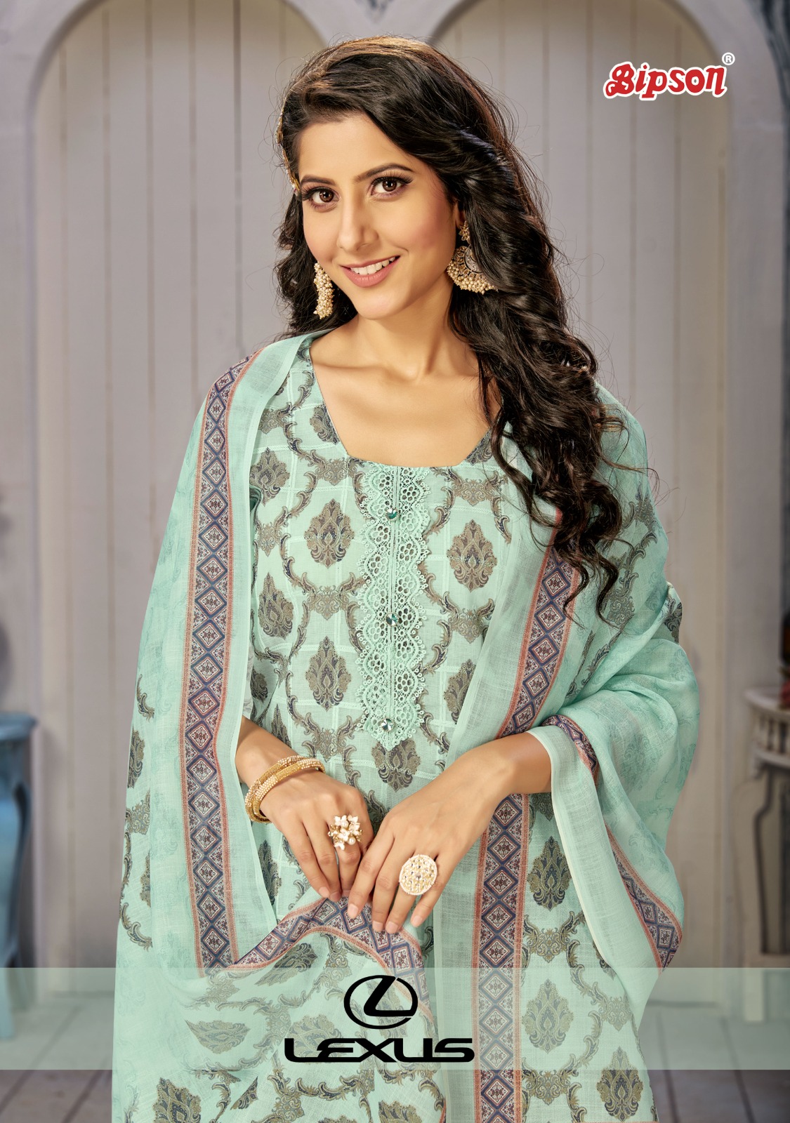 bipson lexus 2112 linen exclusive print salwar suit catalog