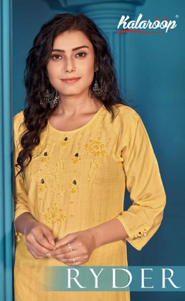 kalaroop by kajree ryder rayon elegant kurti catalog