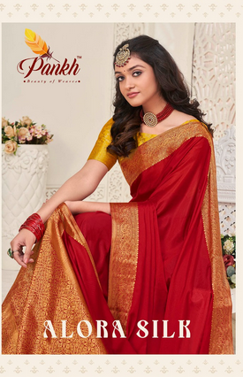 pink lotus pankh alora silk silk festive look saree catalog