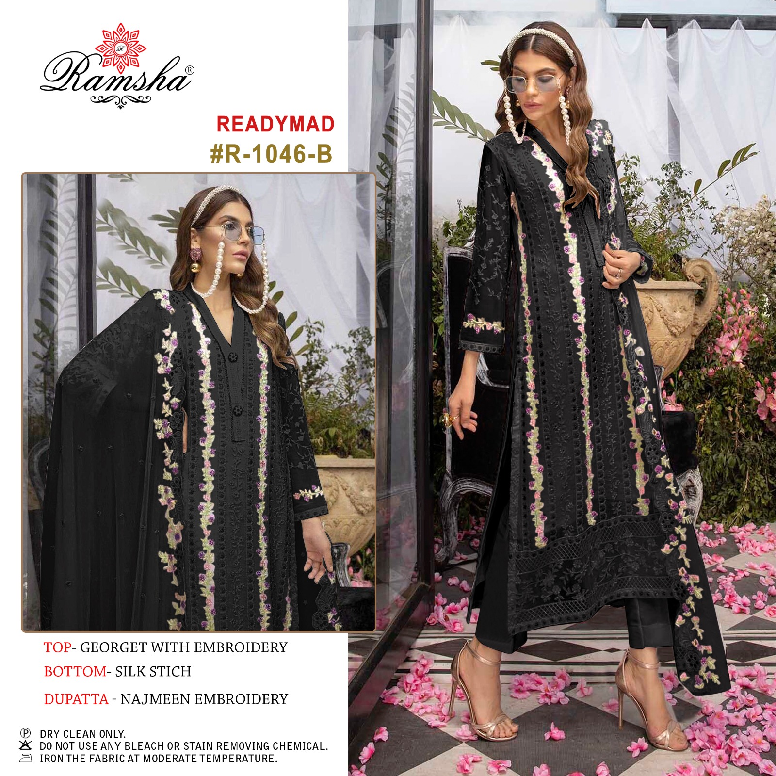 ramsha ramsha r 1046 georgette catchy look salwar suit SIZE SET