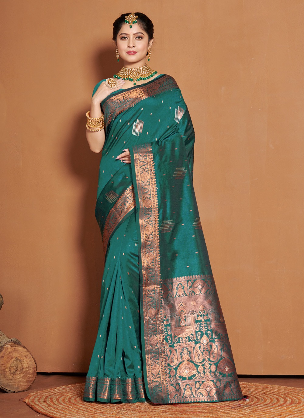 sangam print piya basanti silk regal look saree catalog