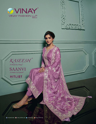 vinay fashion kaseesh saanvi hitlist dola chinon gorgeous salwar suit catalog