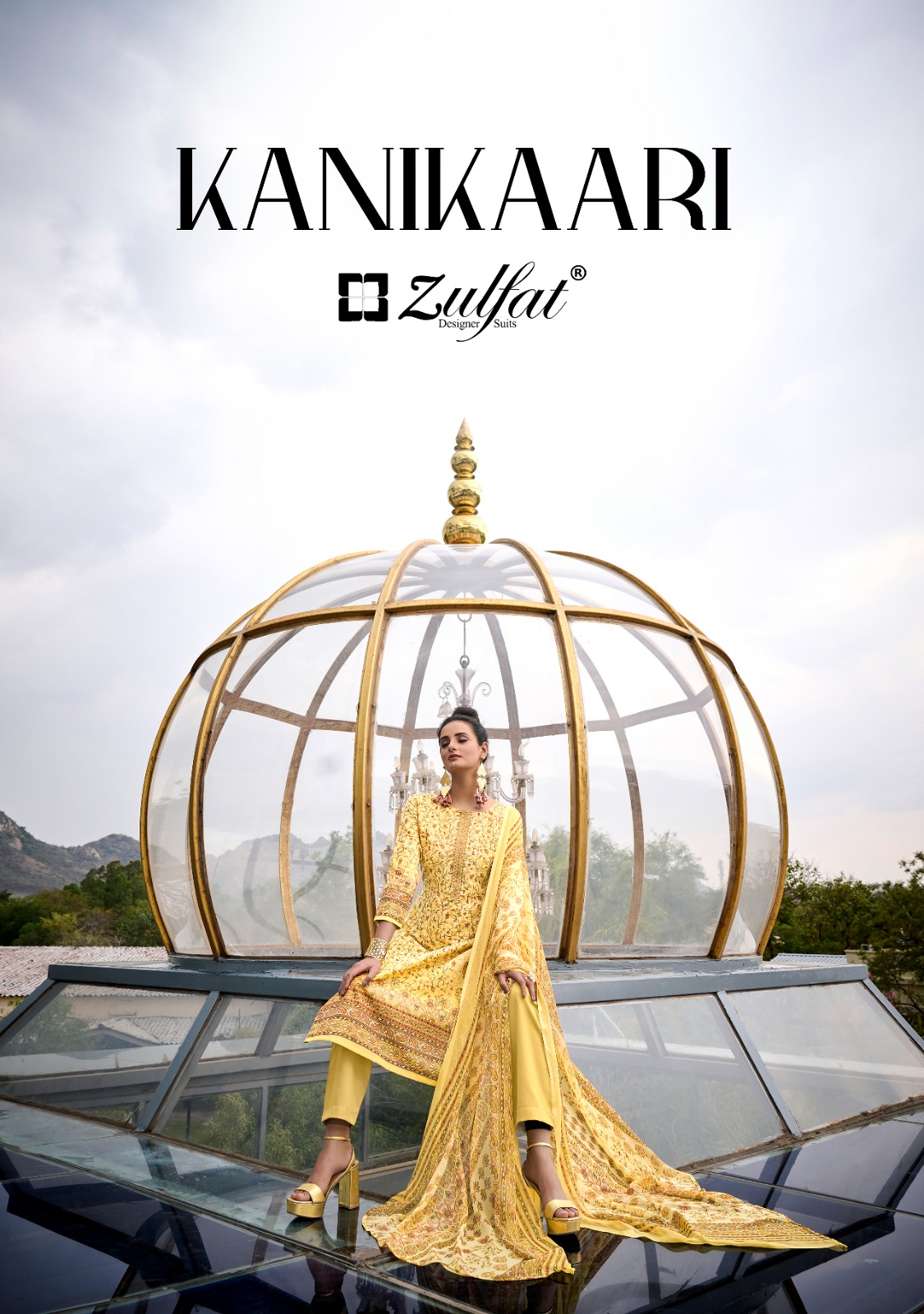 zulfat designer suit kanikaari cotton regal look salwar suit catalog