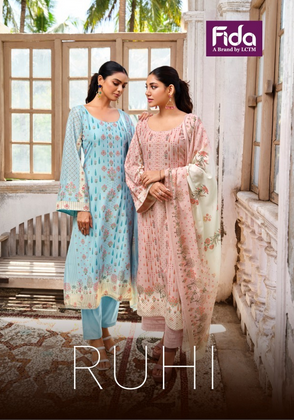 Fida ruhi karachi cotton exclusive look salwar suit catalog